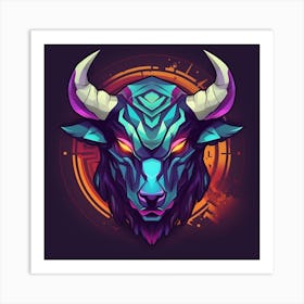 Bull Head 4 Art Print