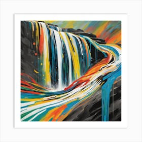 Rainbow Waterfall Art Print