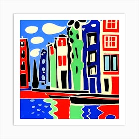 Amsterdam River Scene Wall Decor Art Print