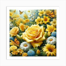 FLOWERS WALL ART Art Print