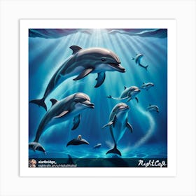 Dolphins In The Ocean 1 Art Print