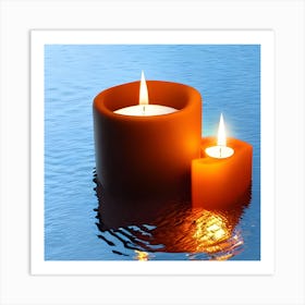 Candles In The Water Art Print