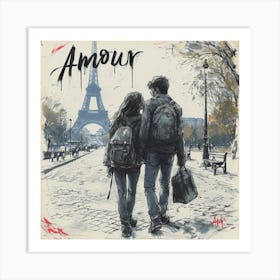 Across country Paris Art Print