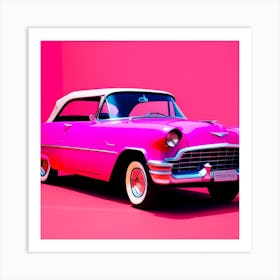 Pink Car 2 Art Print