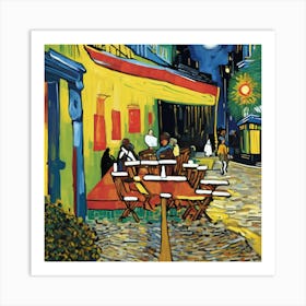 Night At The Cafe 5 Art Print