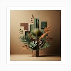 Geometric Art Jungle Bouquet 3 Art Print