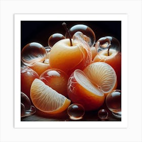 Orange Fruits Abstract Color Drawing Art Print