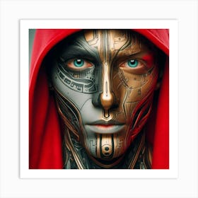 Robot Man In Red Hoodie Art Print