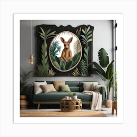 Kangaroo Bohemian Wall Art Art Print