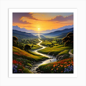 Sunset In The Valley Art Print