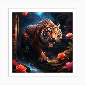 Tiger In The Forest Art Print