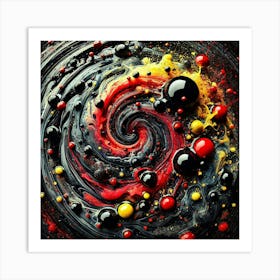 Black And Red Swirl Poster