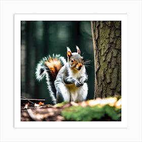 Squirrel In The Forest 136 Art Print