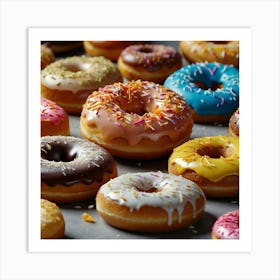 Colorful Donuts Art Print