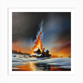 House On Fire Art Print