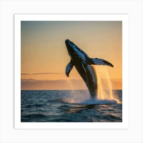 Humpback Whale Breaching 5 Art Print