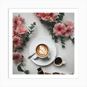 Coffee And Flowers For Breakfast Art Print Ukrhe8ga Upscaled Art Print