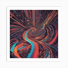 Eye Is Walking Down A Long Path, In The Style Of Bold And Colorful Graphic Design, David , Rainbowco (2) Art Print