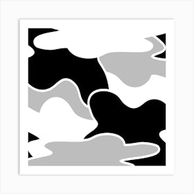 Black And White Camouflage Art Print