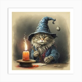 Cat Wizard 2 Art Print