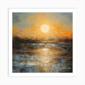 Sunset Over The Water Art Print