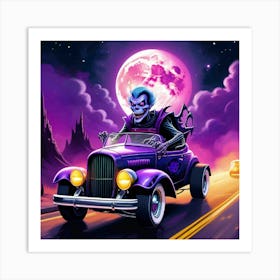 Skeleton Driving Car 1 Art Print