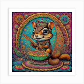 Psychedelic Chipmunk Art Print