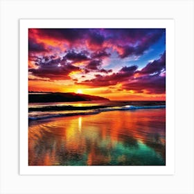 Sunset On The Beach 168 Art Print