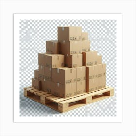 Cardboard Boxes On Pallets Art Print