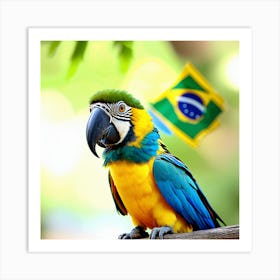 Parrot In Brazil Art Print