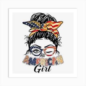 Limited Edition Bleached All American Girl Messy Bun 4th Of Art Print