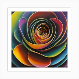 Rainbow Rose 1 Art Print