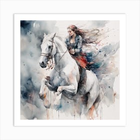 White Horse #3 Art Print Art Print