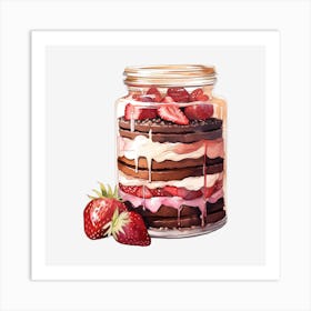 Jar Of Strawberries 3 Art Print