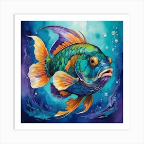 Mermaid Fish 1 Art Print