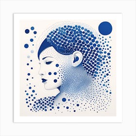 Blue Dots 1 Art Print