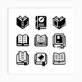 Book Icons Set Web Icons Design Collection (1) Art Print