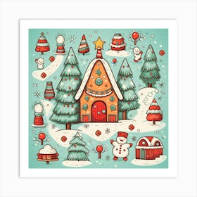 Christmas Doodles Art Print