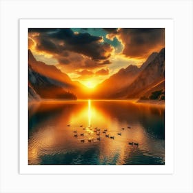 Sunset In The Mountains 1 Art Print