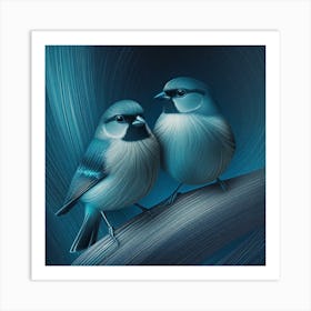 Firefly A Modern Illustration Of 2 Beautiful Sparrows Together In Neutral Colors Of Taupe, Gray, Tan 2023 11 23t011657 Art Print