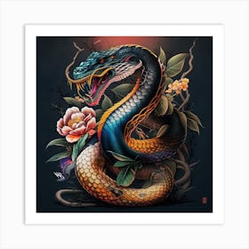 Chinese Snake Art Print