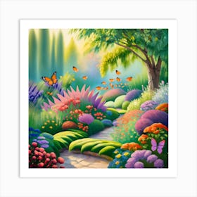 into the garden : Butterfly Garden 1 Art Print