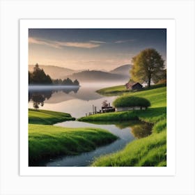 Switzerland Landscape Wallpaper Art Print