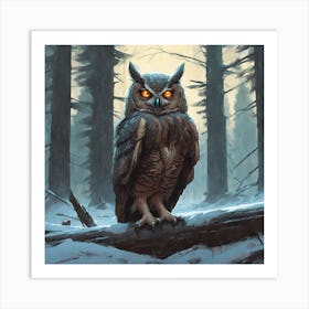 Owl In The Woods 23 Art Print