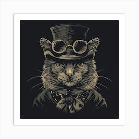 Steampunk Cat 37 Art Print