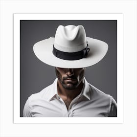 The Marine In Private Wearing A White Hat -Photo Real Portrait Art Print