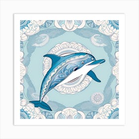 Dolphin In A Frame Art Print