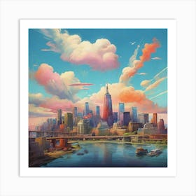 New York City Skyline art print 1 Art Print