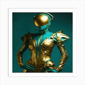 Woman In A Gold Costume Art Print