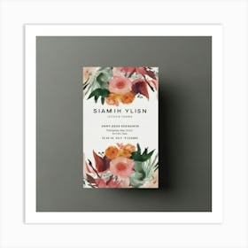 Watercolor Floral Business Card Art Print